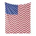 thumbnail image 1 of USA Soft Flannel Fleece Throw Blanket, National Flag with Grunge Design and Stars Zigzags Patriotic Colors, Cozy Plush for Indoor and Outdoor Use, 50" x 70", Cobalt Blue White, by Ambesonne, 1 of 5