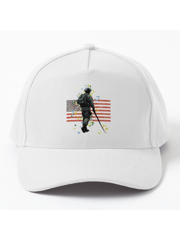 USA Soldier Splash Baseball Cap, Military Inspired Graphic Design, Casual Hat Style