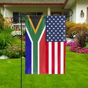 USA South Africa Friendship Memorial Day Patriotic African Garden Flag, Double-Sided Outdoor Yard Decor 11.5 x 17.5 Inch