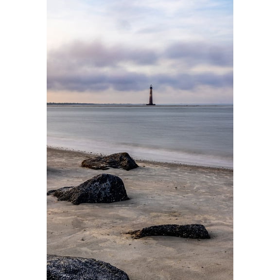USA- South Carolina- Charleston. Folly Beach and Morris Island Lighthouse Poster Print - Hollice Looney (24 x 36)