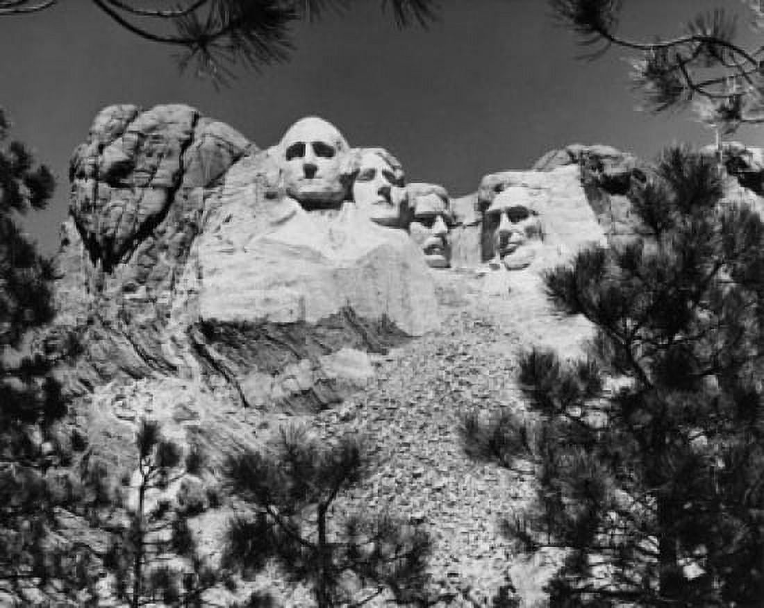 USA South Dakota Mount Rushmore National Memorial low angle view of sculptures of US Presidents carved in mountain Canvas Art - (24 x 36)