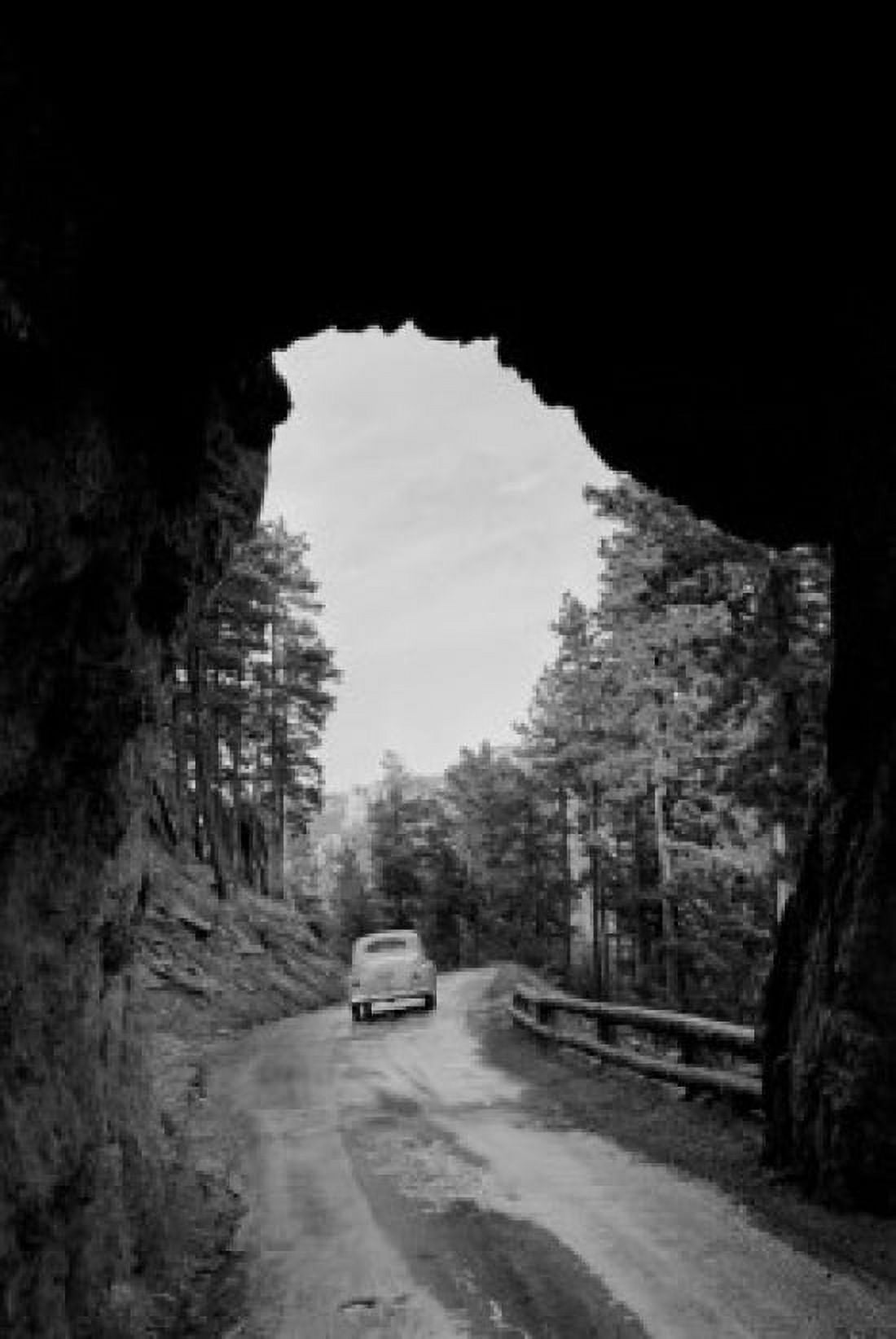 USA South Dakota tunnel through Black Hills at Mt Rushmore Canvas Art - (18 x 24)