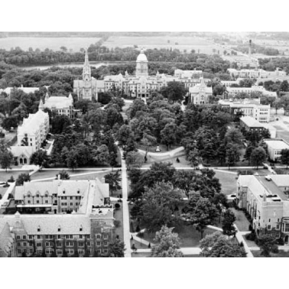 USA South Indiana University of Notre Dame aerial view Canvas Art - (18 x 24)