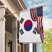 USA South Korea Friendship Patriotic House Flag, Double-Sided Outdoor Yard Decor 29.5 x 39.5 Inch