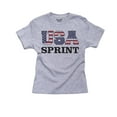 thumbnail image 1 of USA Sprint - Olympic Games - Rio - Flag Girl's Cotton Youth Grey T-Shirt, 1 of 2