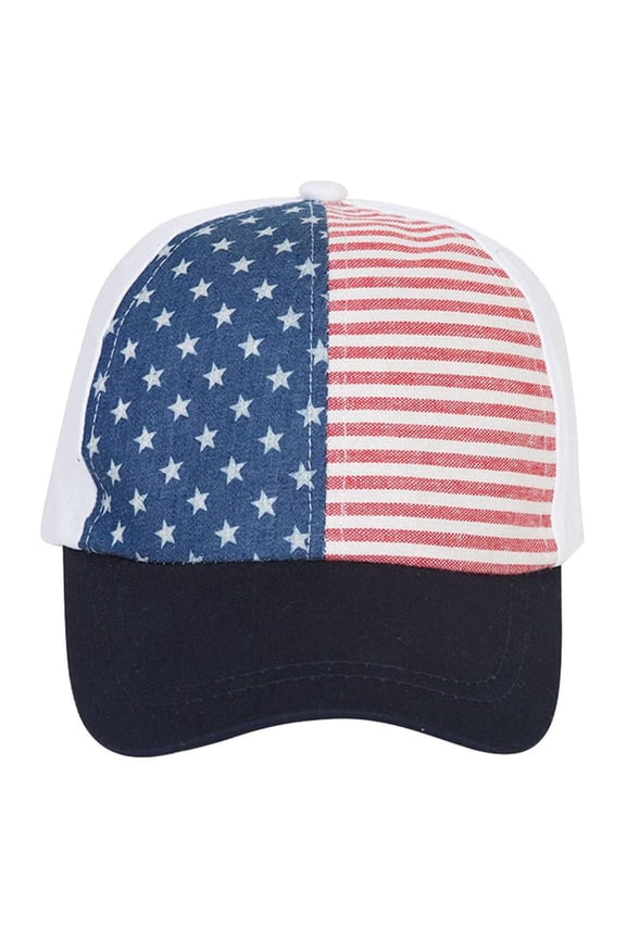 USA Stars and Stripes Front Panel Adjustable Snapback
