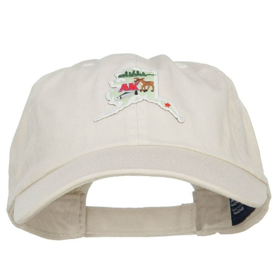 USA State Alaska Patched Low Profile Cap - Putty OSFM