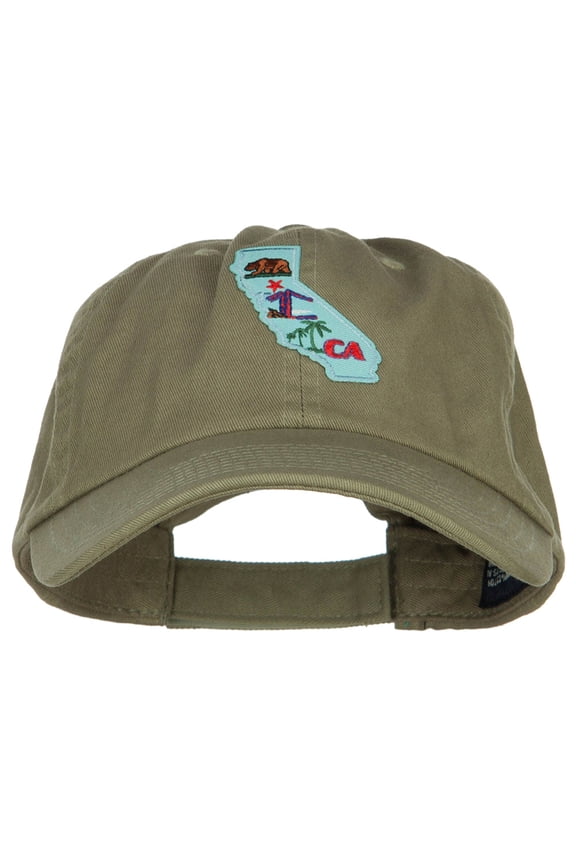 USA State California Patched Low Profile Cap - Olive OSFM
