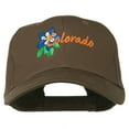 thumbnail image 1 of USA State Colorado Columbine Embroidered Low Profile Cotton Cap - Brown OSFM, 1 of 5