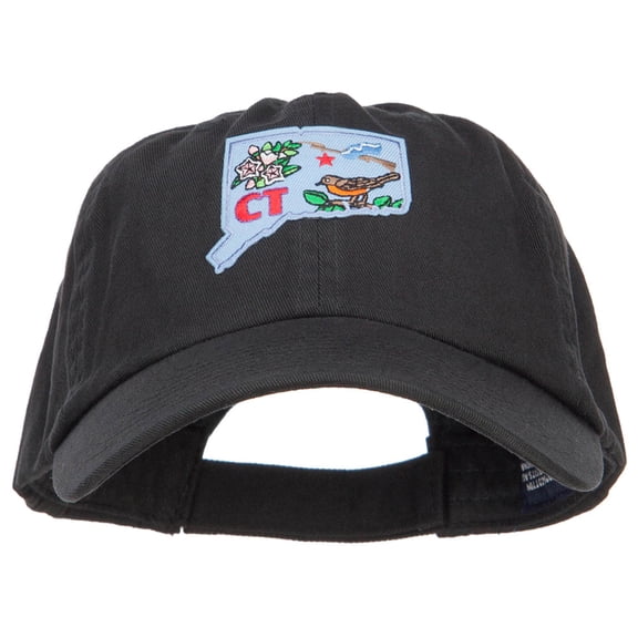 USA State Connecticut Patched Low Profile Cap - Black OSFM