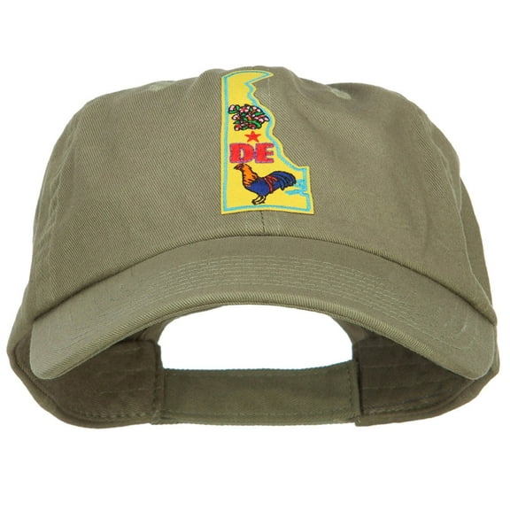 USA State Delaware Patched Low Profile Cap - Olive OSFM