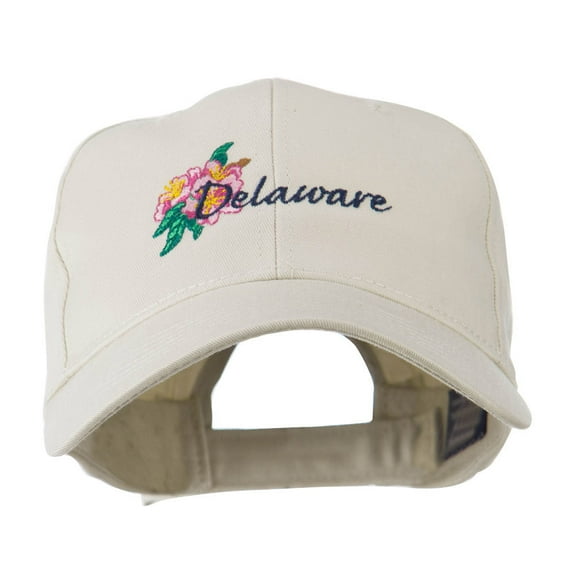 USA State Flower Delaware Peach Blossom Embroidered Cap - Stone OSFM