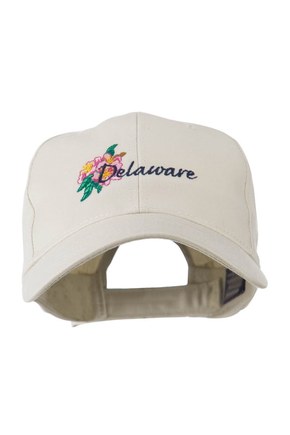 USA State Flower Delaware Peach Blossom Embroidered Cap - Stone OSFM