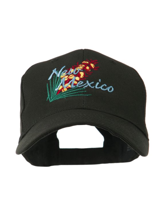 USA State Flower New Mexico Yucca Embroidered Cap - Black OSFM