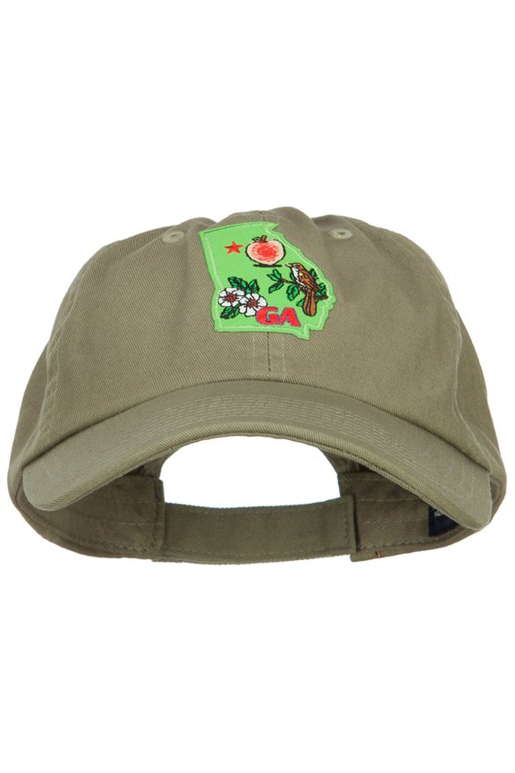 USA State Georgia Patched Low Profile Cap - Olive OSFM