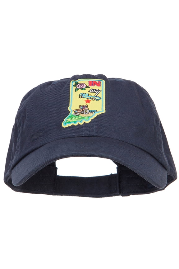 USA State Indiana Patched Low Profile Cap - Navy OSFM