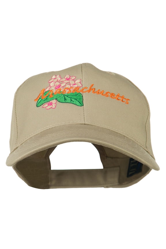 USA State Massachusetts Mayflower Embroidered Low Profile Cap - Khaki OSFM