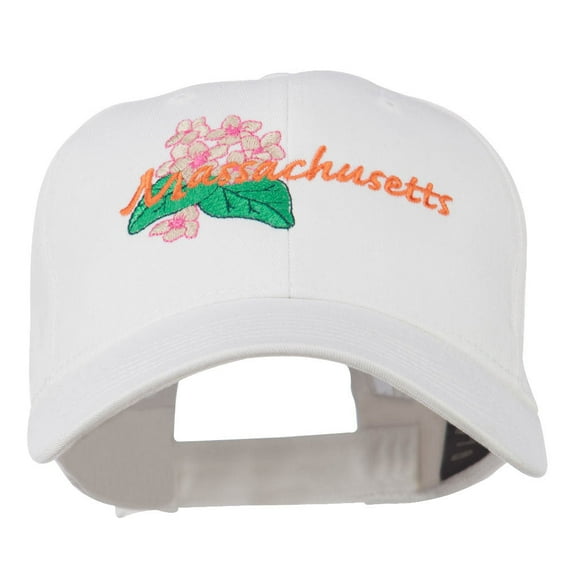 USA State Massachusetts Mayflower Embroidered Low Profile Cap - White OSFM