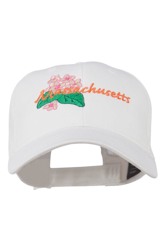 USA State Massachusetts Mayflower Embroidered Low Profile Cap - White OSFM