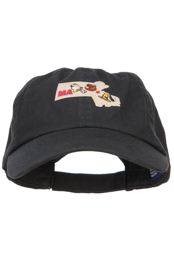 USA State Massachusetts Patched Low Profile Cap - Black OSFM