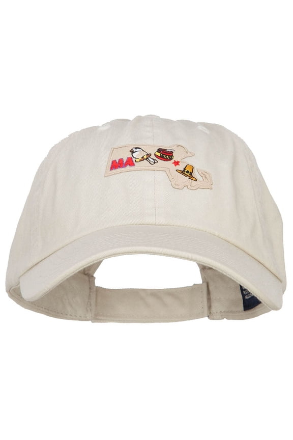 USA State Massachusetts Patched Low Profile Cap - Putty OSFM