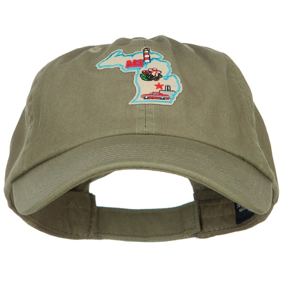 USA State Michigan Patched Low Profile Cap - Olive OSFM