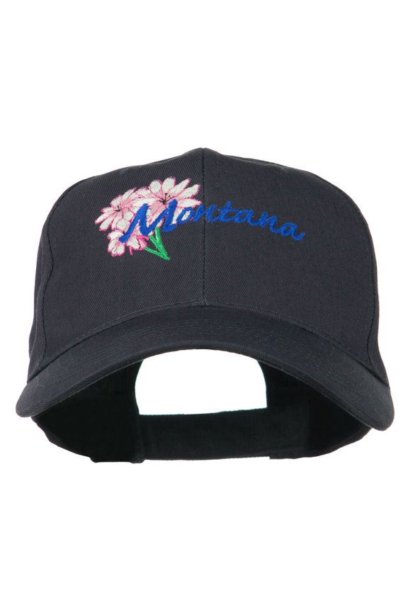 USA State Montana Bitter Root Embroidered Low Profile Cap - Navy OSFM