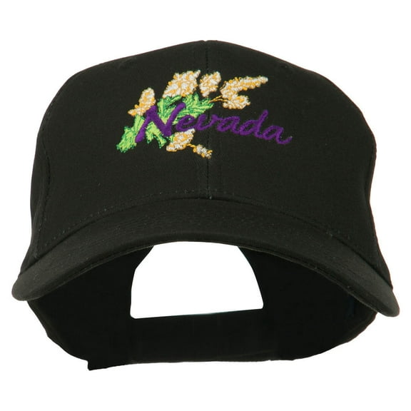 USA State Nevada Sagebrush Embroidered Low Profile Cap - Black OSFM