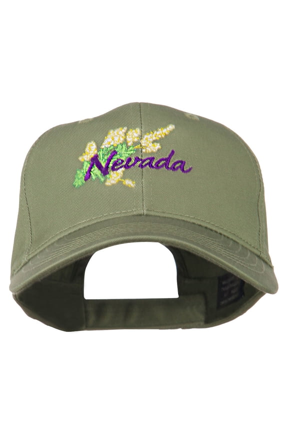 USA State Nevada Sagebrush Embroidered Low Profile Cap - Olive OSFM