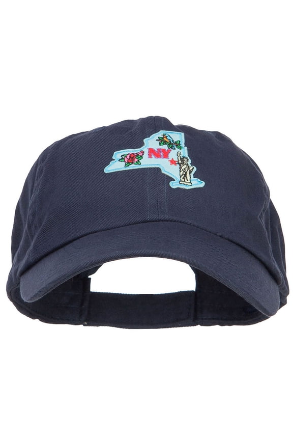 USA State New York Patched Low Profile Cap - Navy OSFM
