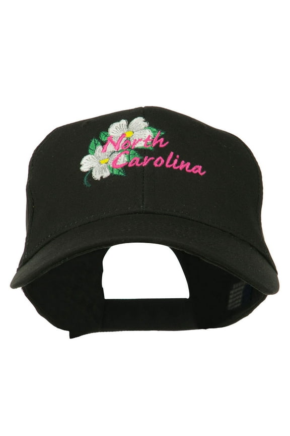 USA State North Carolina Embroidered Low Cap - Black OSFM