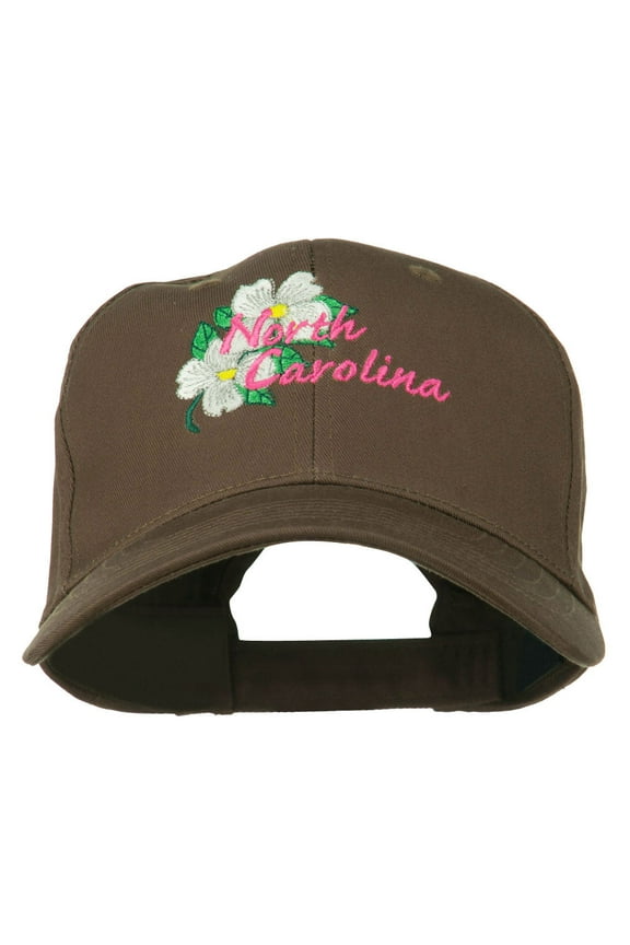 USA State North Carolina Embroidered Low Cap - Brown OSFM