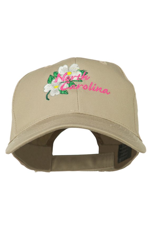 USA State North Carolina Embroidered Low Cap - Khaki OSFM