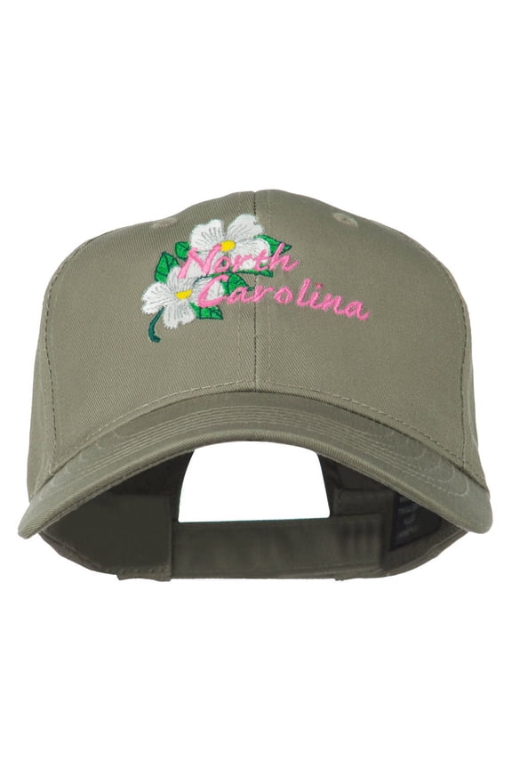 USA State North Carolina Embroidered Low Cap - Olive OSFM