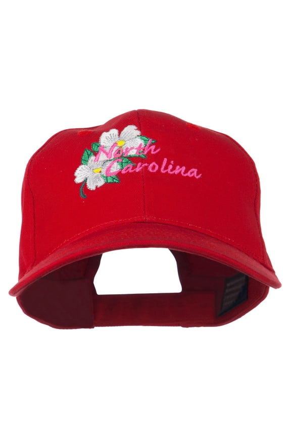 USA State North Carolina Embroidered Low Cap - Red OSFM