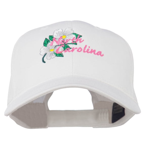 USA State North Carolina Embroidered Low Cap - White OSFM