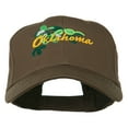 thumbnail image 1 of USA State Oklahoma Mistletoe Embroidered Low Profile Cap - Brown OSFM, 1 of 5