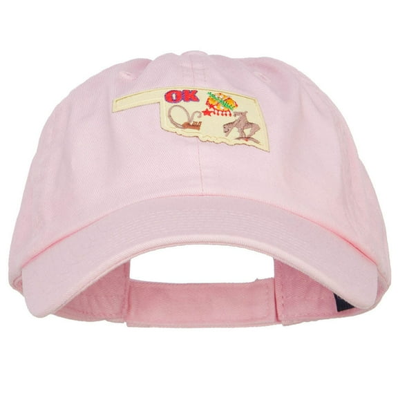 USA State Oklahoma Patched Low Profile Cap - Pink OSFM