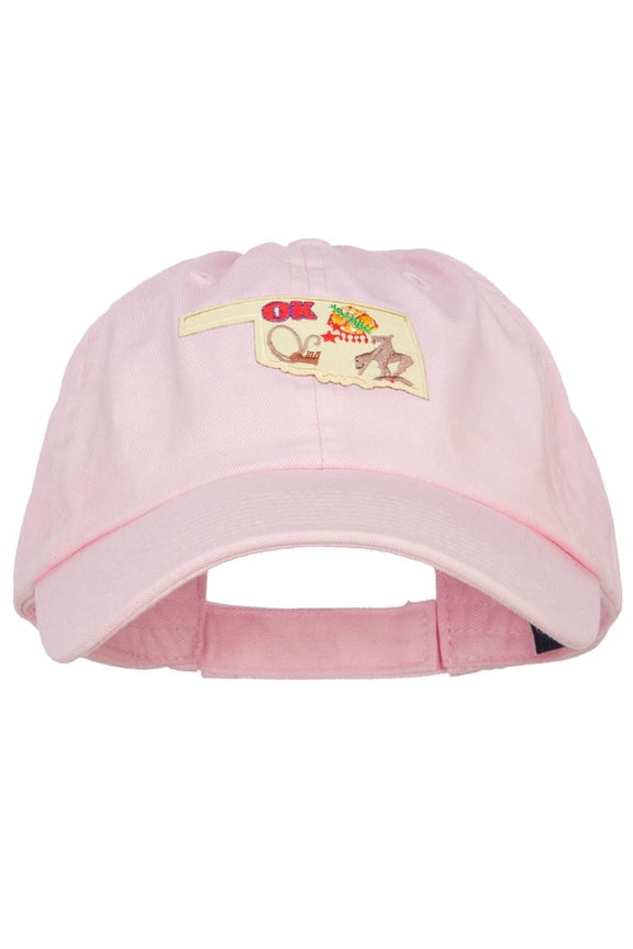 USA State Oklahoma Patched Low Profile Cap - Pink OSFM
