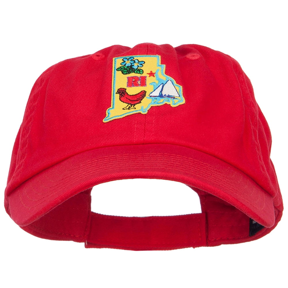 USA State Rhode Island Patched Low Profile Cap - Red OSFM - Walmart.com