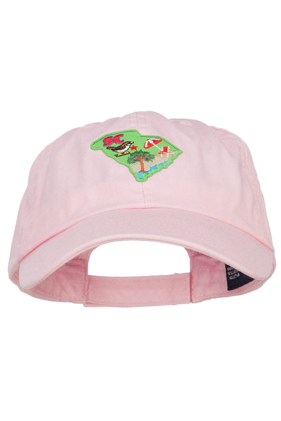 USA State South Carolina Patched Low Profile Cap - Pink OSFM