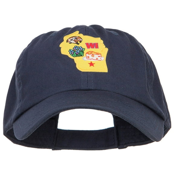 USA State Wisconsin Patched Low Profile Cap - Navy OSFM