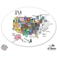 thumbnail image 1 of USA States Map - 8" Vinyl Sticker - For Car Laptop I-Pad - Waterproof Decal, 1 of 1