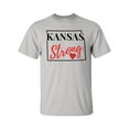 thumbnail image 1 of USA States Strong State Outline Heart Unisex Adult Short Sleeve T-shirt-Kansas-large, 1 of 4