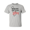 thumbnail image 1 of USA States Strong State Outline Heart Unisex Adult Short Sleeve T-shirt-Rhode Island-5xl, 1 of 4
