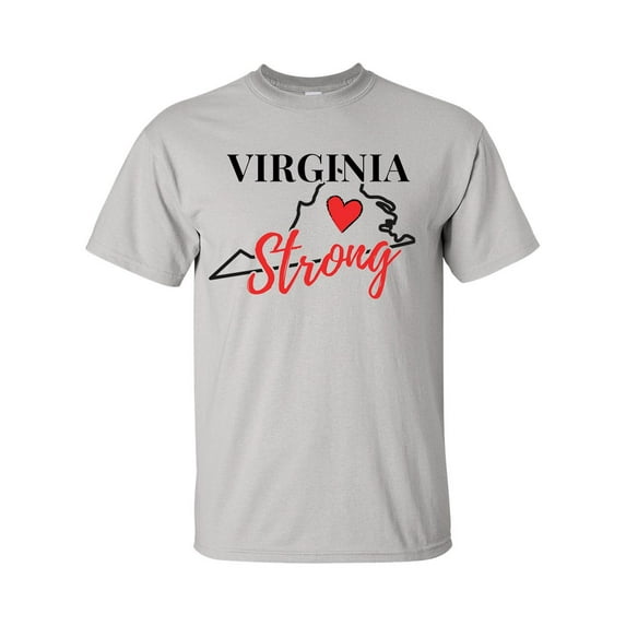 USA States Strong State Outline Heart Unisex Adult Short Sleeve T-shirt-Virginia-xxxl