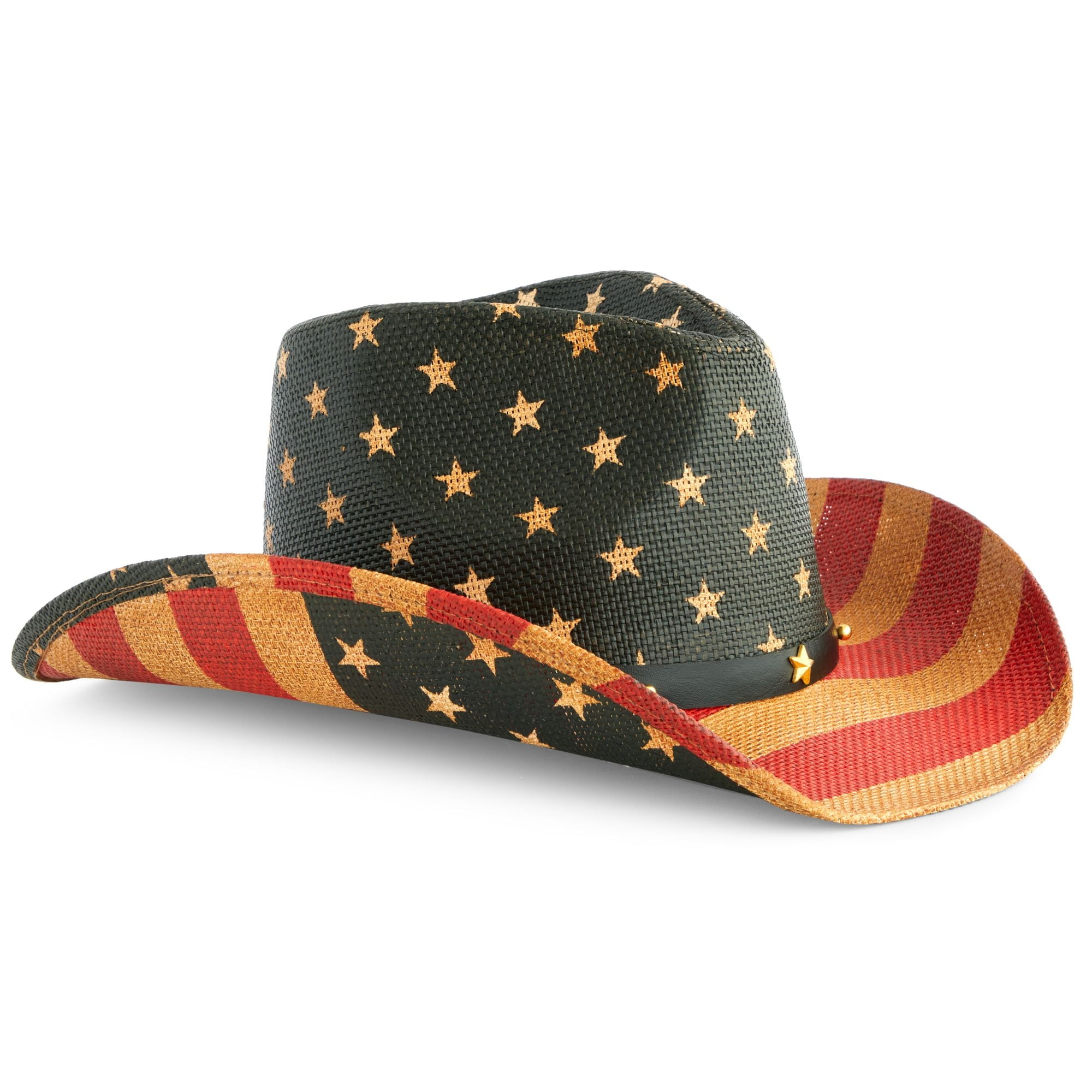 USA Straw American Flag Cowboy Hat for Men, Women, Looks Vintage ...