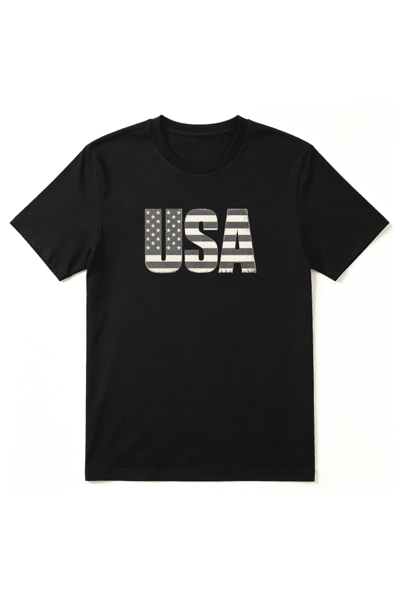 USA Striped Text Retro Graphic Tee For Men And Women, Patriot Road Trip Cotton Short Sleeves T-Shirt