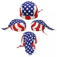 thumbnail image 1 of USA Striped With Stars In Middle Printed Do Rag Doo Rag Skull Cap Head Wrap, 1 of 1