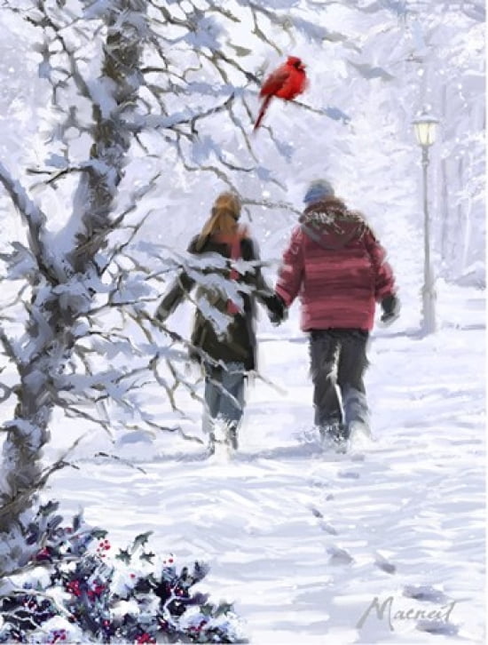 USA Strolling Couple Canvas Art - The Macneil Studio (24 x 36)